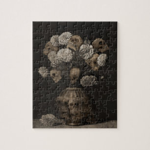 Bouquet - Dahlia and Skulls Jigsaw Puzzle