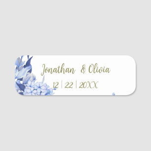 Bouquet floral blooming garden name tag