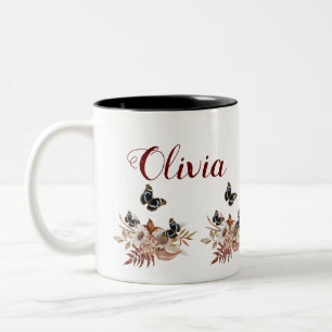 Bouquet floral blooming garden Two-Tone coffee mug