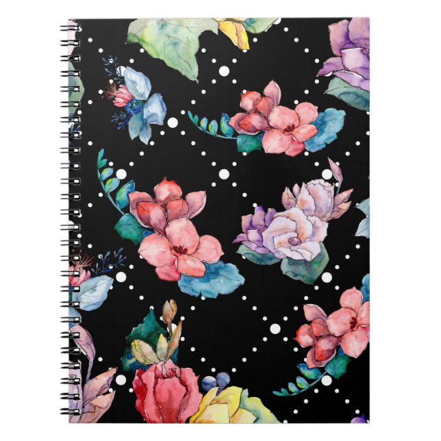 Bouquet floral botanical flowers. Wild spring leaf Notebook (Front)