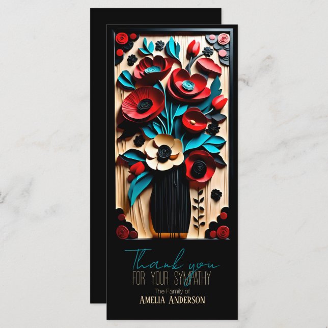 Bouquet Floral Folk Art style Sympathy Thank You C (Front/Back)