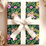 Bouquet Flower Floral Girly Elegant Wrapping Paper<br><div class="desc">This elegant wrapping paper features a vibrant bouquet of colourful flowers set against a deep, rich background. The floral design includes a variety of blossoms and lush greenery, perfect for adding a feminine and sophisticated touch to your gifts. Ideal for birthdays, bridal showers, weddings, and special occasions, this floral wrapping...</div>