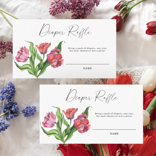Bouquet flowers diaper raffle enclosure card (Creator Uploaded)