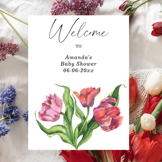 Bouquet flowers Welcome baby shower party Poster (Creator Uploaded)