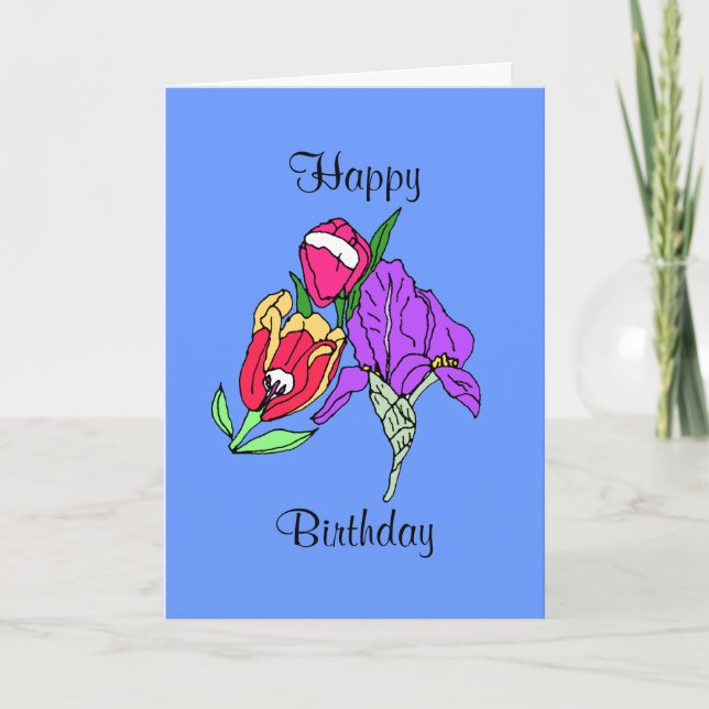 bouquet, Happy, Birthday Card (Front)