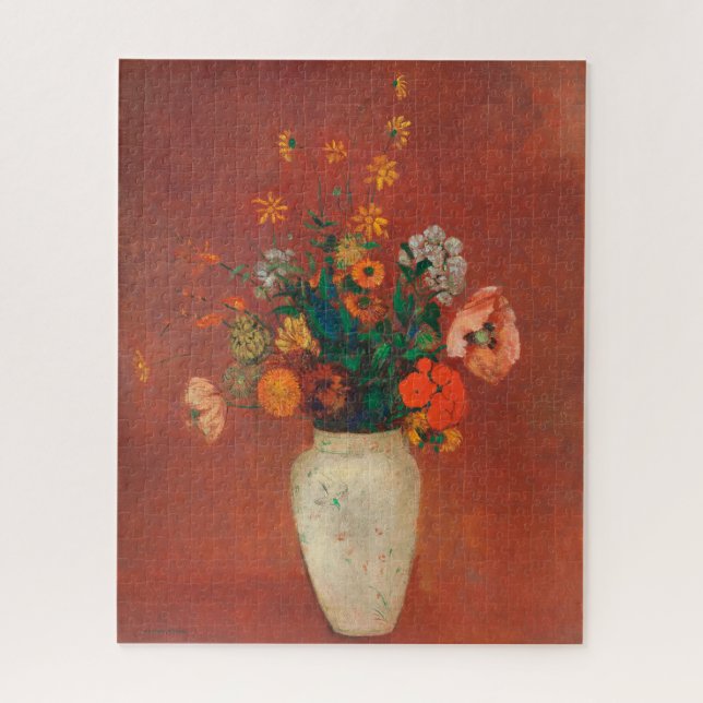Bouquet in a Chinese Vase by Odilon Redon Jigsaw Puzzle (Vertical)