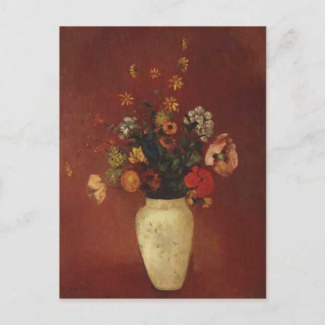 Bouquet in a Chinese Vase, Odilon Redon Fine Art Postcard (Front)