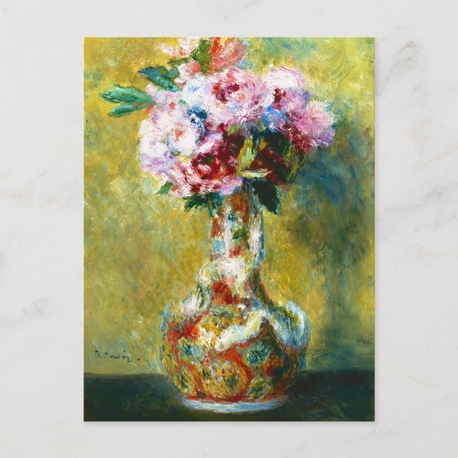 Bouquet in a Vase Pierre Auguste Renoir painting Postcard (Front)