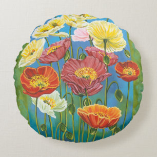 Bouquet in Border I Round Cushion