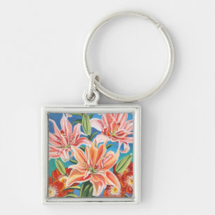 Bouquet in Border II Key Ring