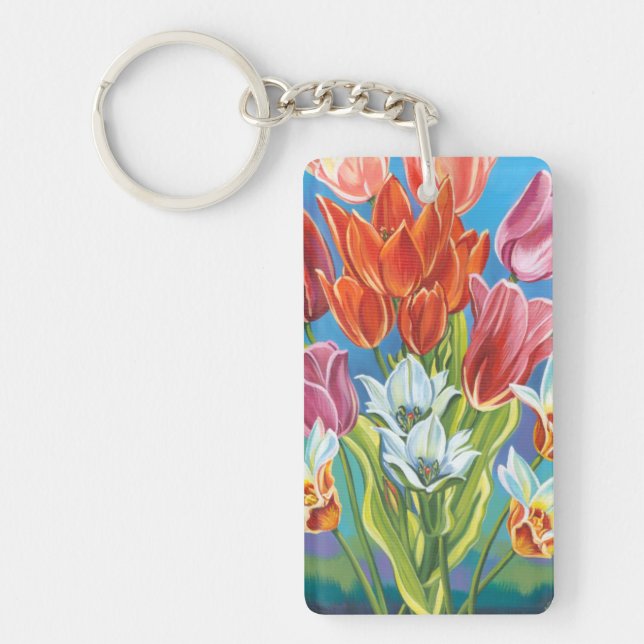 Bouquet in Border III Key Ring (Front)
