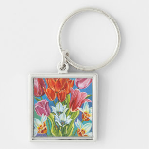 Bouquet in Border III Key Ring