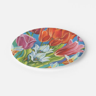 Bouquet in Border III Paper Plate