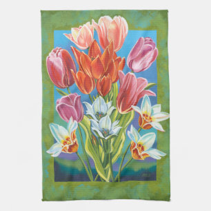 Bouquet in Border III Tea Towel
