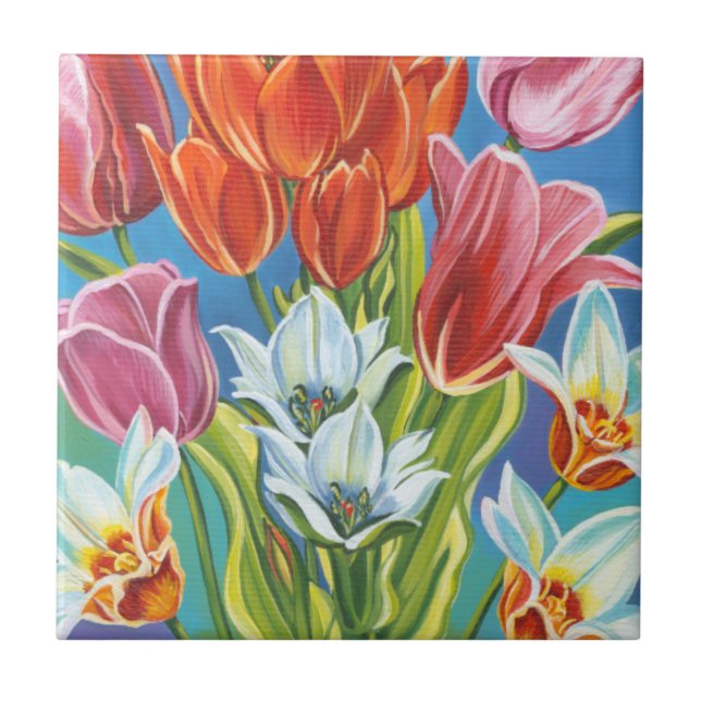 Bouquet in Border III Tile (Front)