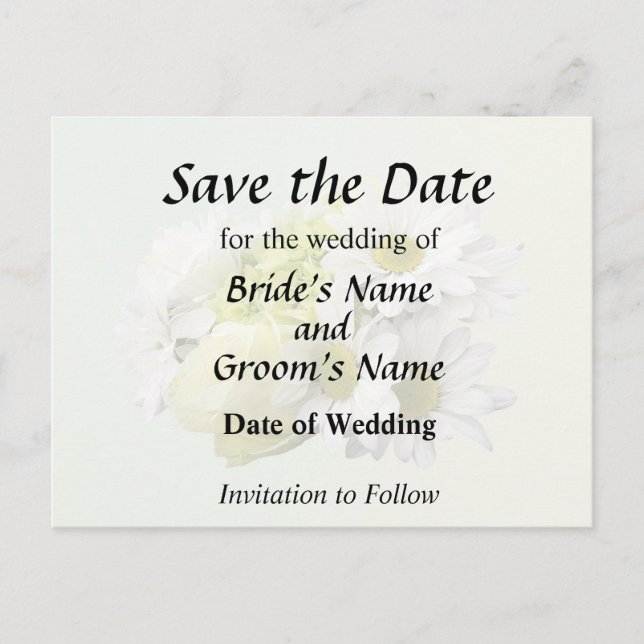 Bouquet in Shades of White and Yellow Announcement Postcard (Front)