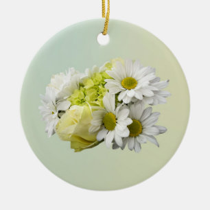 Bouquet in Shades of White and Yellow Ceramic Tree Decoration