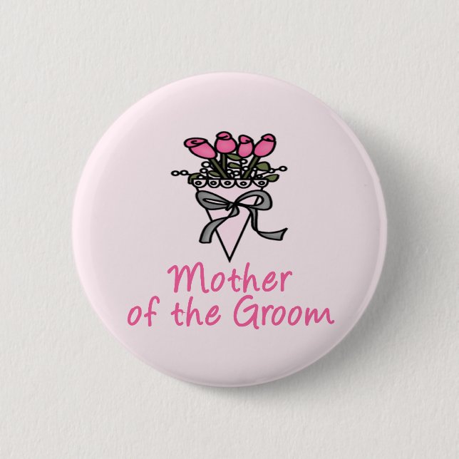 Bouquet Mother of the Groom 6 Cm Round Badge (Front)