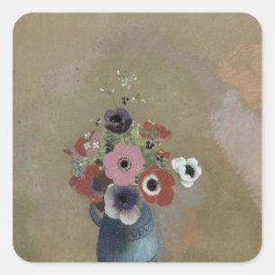Bouquet of anemones square sticker