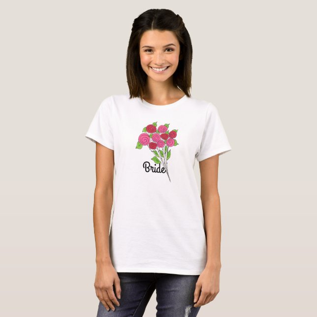 Bouquet of Bridal Roses T-Shirt (Front Full)