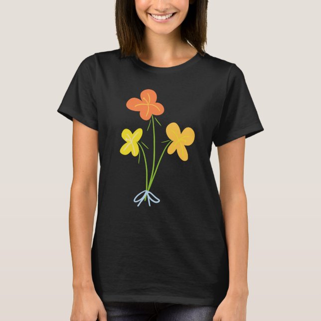 Bouquet of Cartoon Flowers T-Shirt (Front)