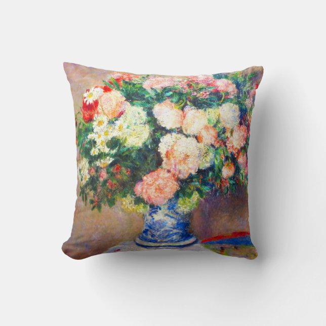 Bouquet of Chrysanthemums and a Japanese Fan Cushion (Front)
