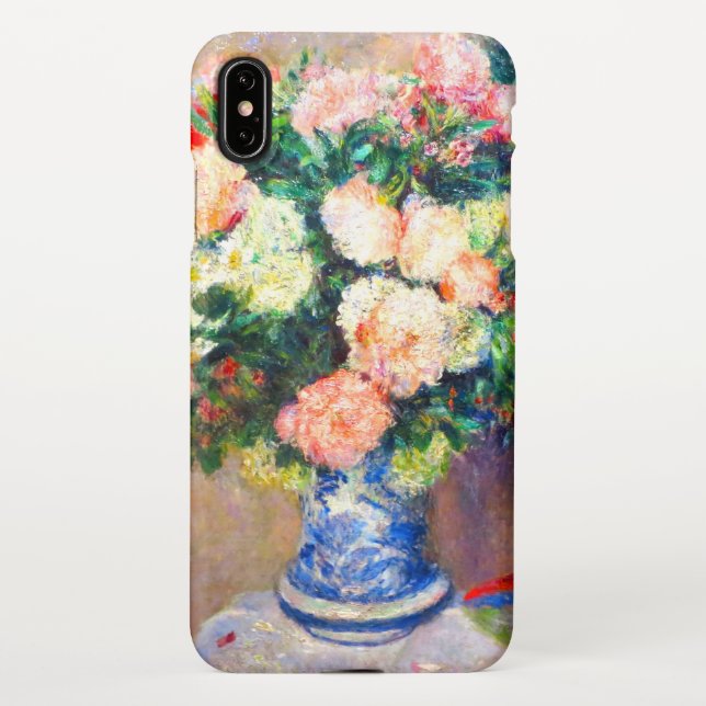 Bouquet of Chrysanthemums and a Japanese Fan iPhone Case (Back)