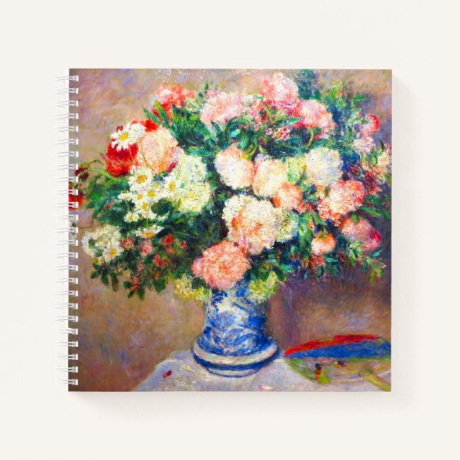 Bouquet of Chrysanthemums and a Japanese Fan Notebook (Front)