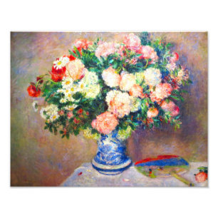 Bouquet of Chrysanthemums and a Japanese Fan Photo Print