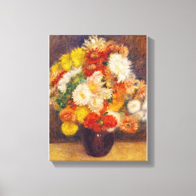 Bouquet of Chrysanthemums by Auguste Renoir Still  Canvas Print (Front)