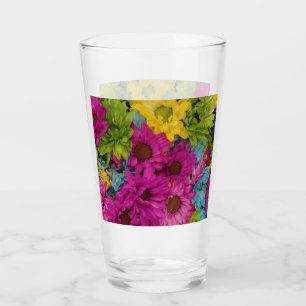 Bouquet of Colourful Daisies Glass
