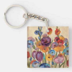 Bouquet of Colourful Flowers Key Ring
