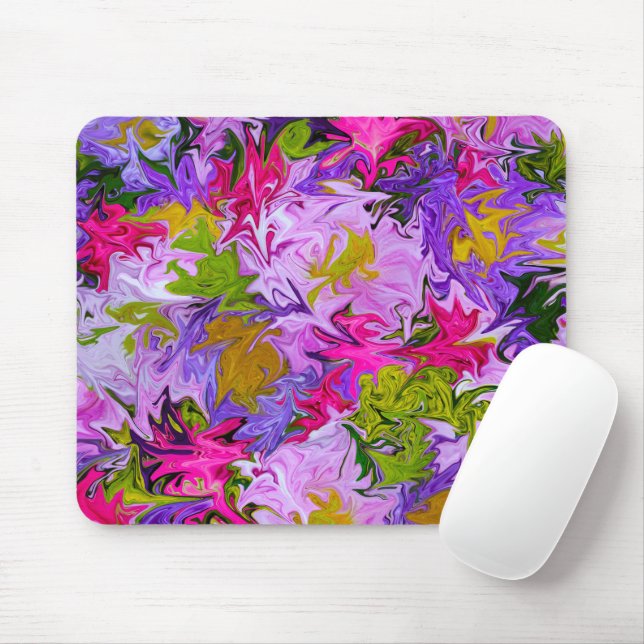 Bouquet of Colours Abstract Art Design Mouse Mat (With Mouse)