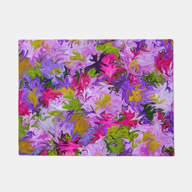 Bouquet of Colours Floral Abstract Art Design Doormat (Front)