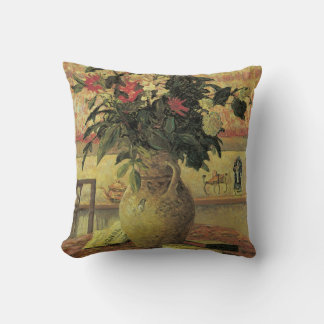 Bouquet of Flowers at Window by Maxine Maufra Cushion