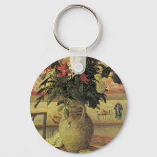 Bouquet of Flowers at Window by Maxine Maufra Key Ring