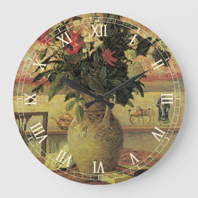 Bouquet of Flowers at Window by Maxine Maufra Large Clock (Front)