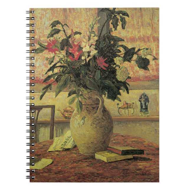 Bouquet of Flowers at Window by Maxine Maufra Notebook (Front)