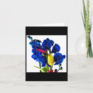 Bouquet Of Flowers - Blue Orchids Card