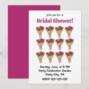 Bouquet Of Flowers Bridal Shower Invitation