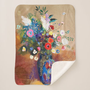 Bouquet of Flowers by Odilon Redon Sherpa Blanket