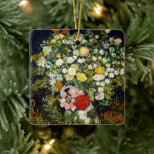 Bouquet of Flowers in a Vase by Vincent Van Gogh Ceramic Ornament