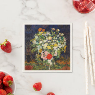 Bouquet of Flowers in a Vase by Vincent Van Gogh Napkin