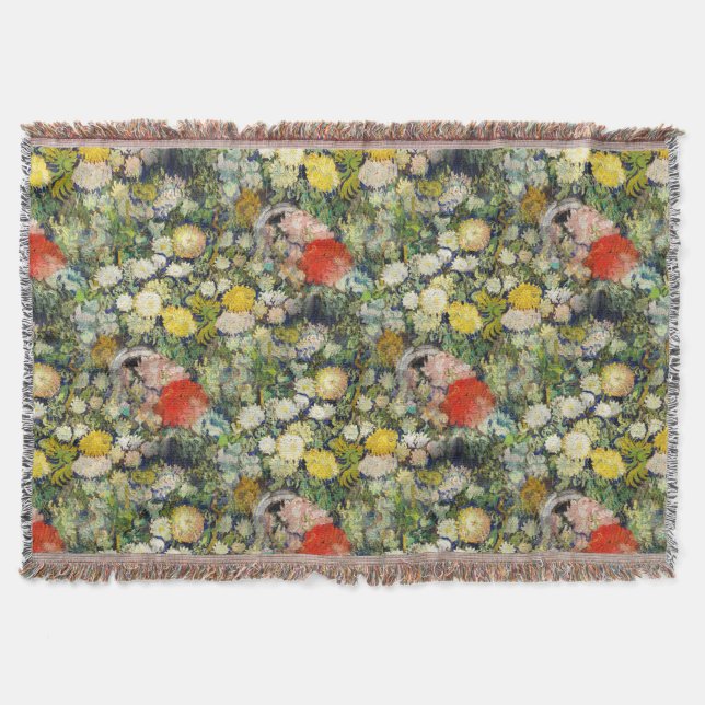 Bouquet of Flowers in a Vase by Vincent Van Gogh  Throw Blanket (Front)