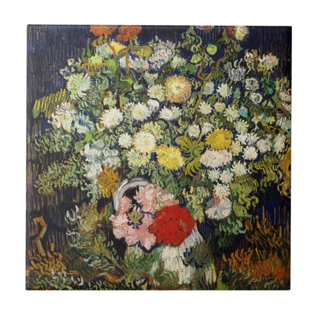 Bouquet of Flowers in a Vase by Vincent Van Gogh  Tile (Front)