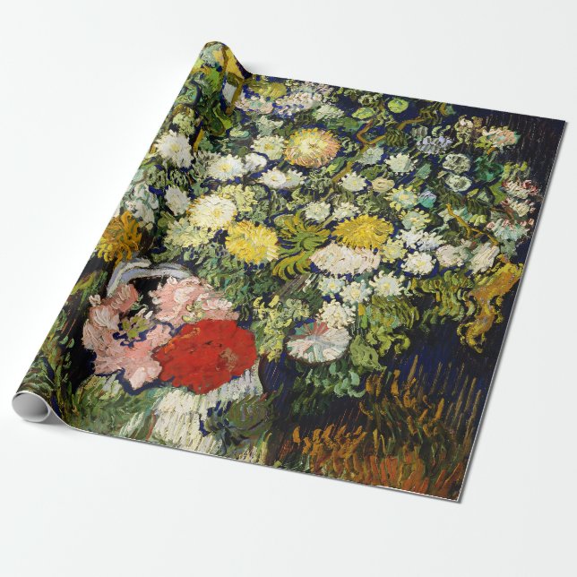 Bouquet of Flowers in a Vase by Vincent Van Gogh Wrapping Paper (Unrolled)