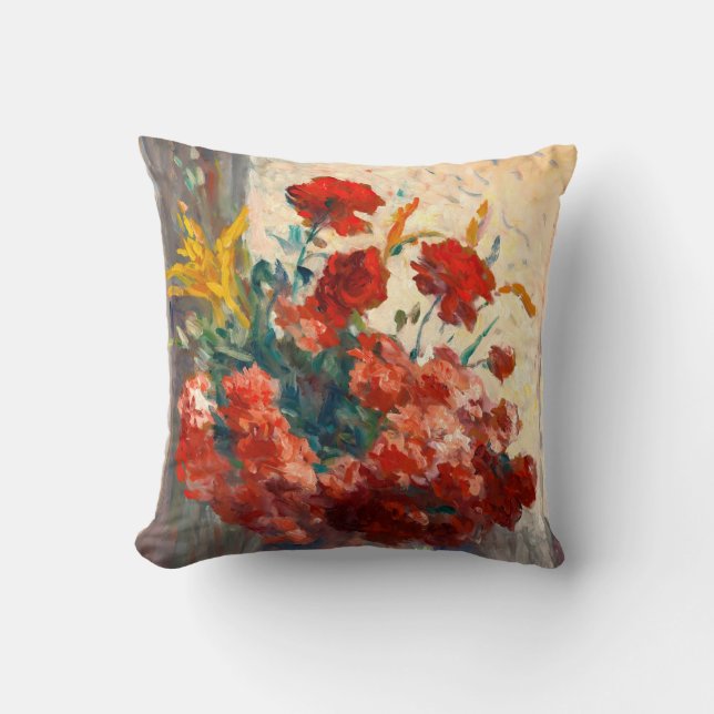 Bouquet of flowers in a vase ceramic  cushion (Front)