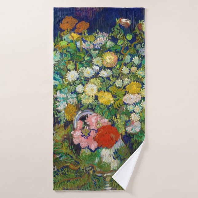 Bouquet of Flowers in a Vase, Van Gogh Bath Towel (Bath Towel)
