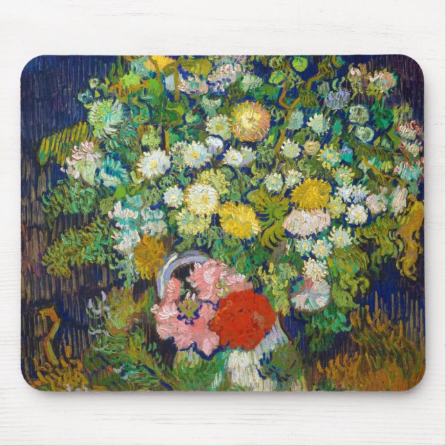 Bouquet of Flowers in a Vase, Van Gogh Mouse Mat (Front)