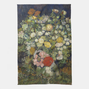 Bouquet of Flowers in a Vase Vincent van Gogh Tea Towel